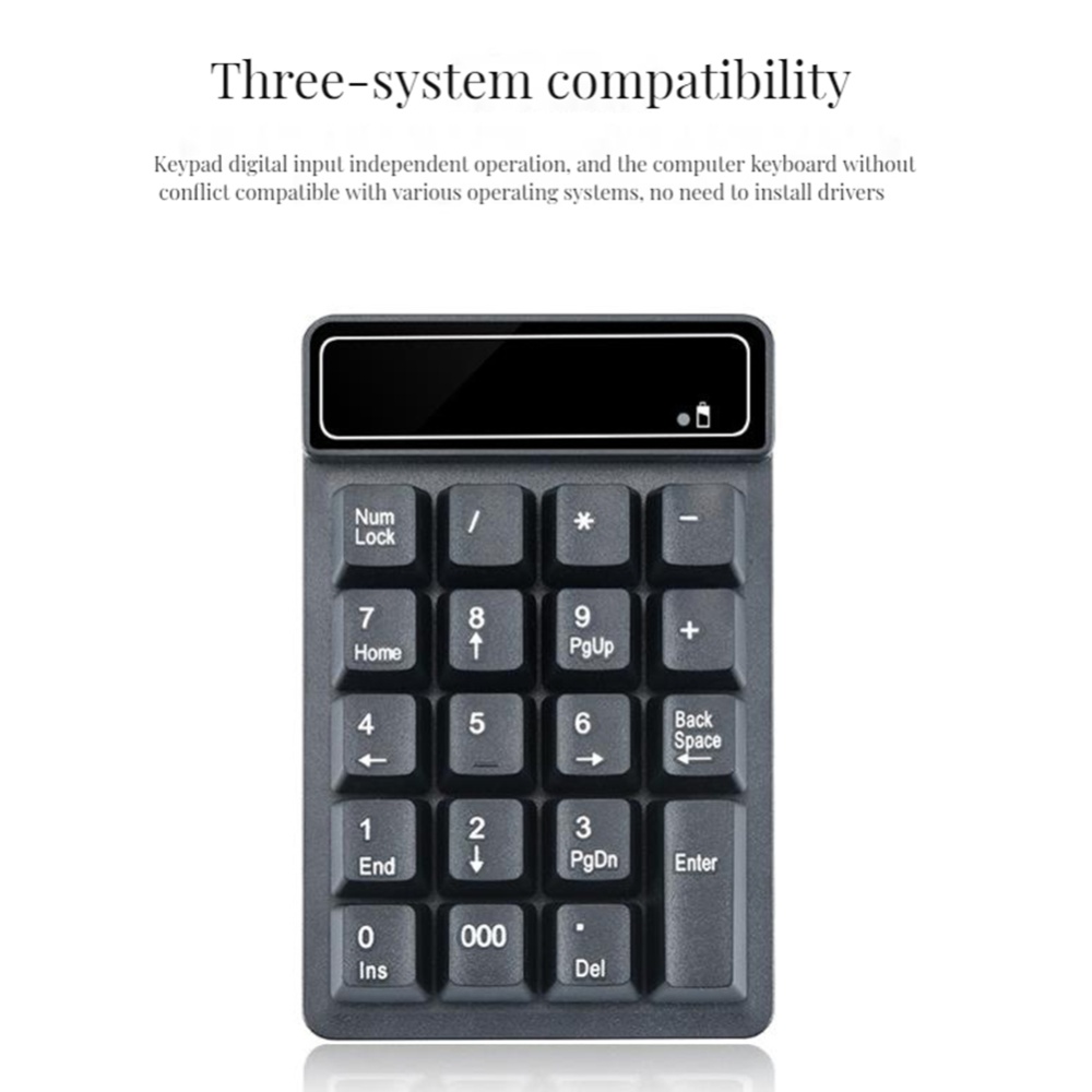 Wireless Numeric Keyboard Suspended Mechanical Feeling 19 Key Numpad Mini Keypad Password Input Device black - Image 3