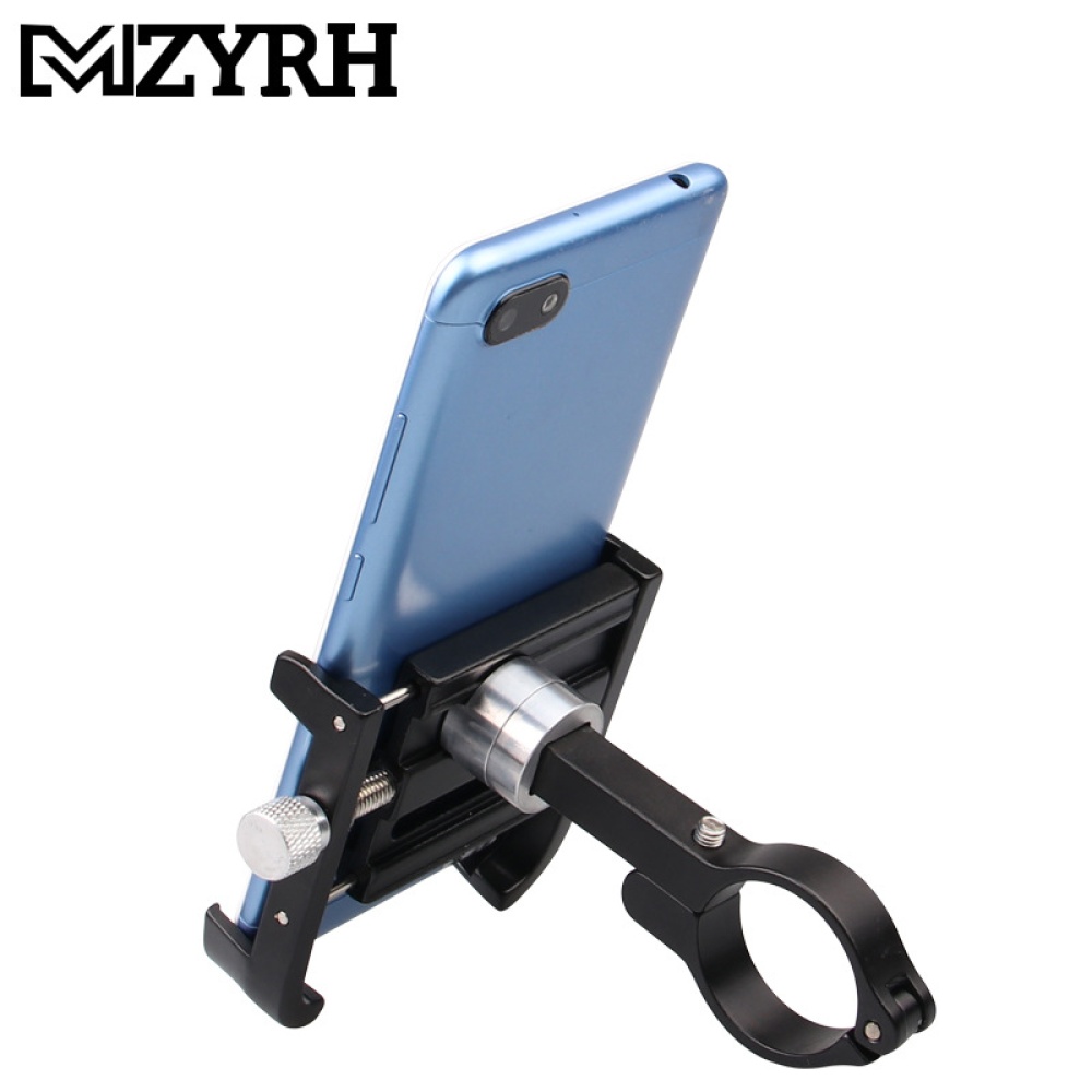 Bike Bicycle Aluminium Alloy Phone Holder Motorcycle Handlebar Mount Handle Accessories 360 degree rotating titanium_One size - Image 3