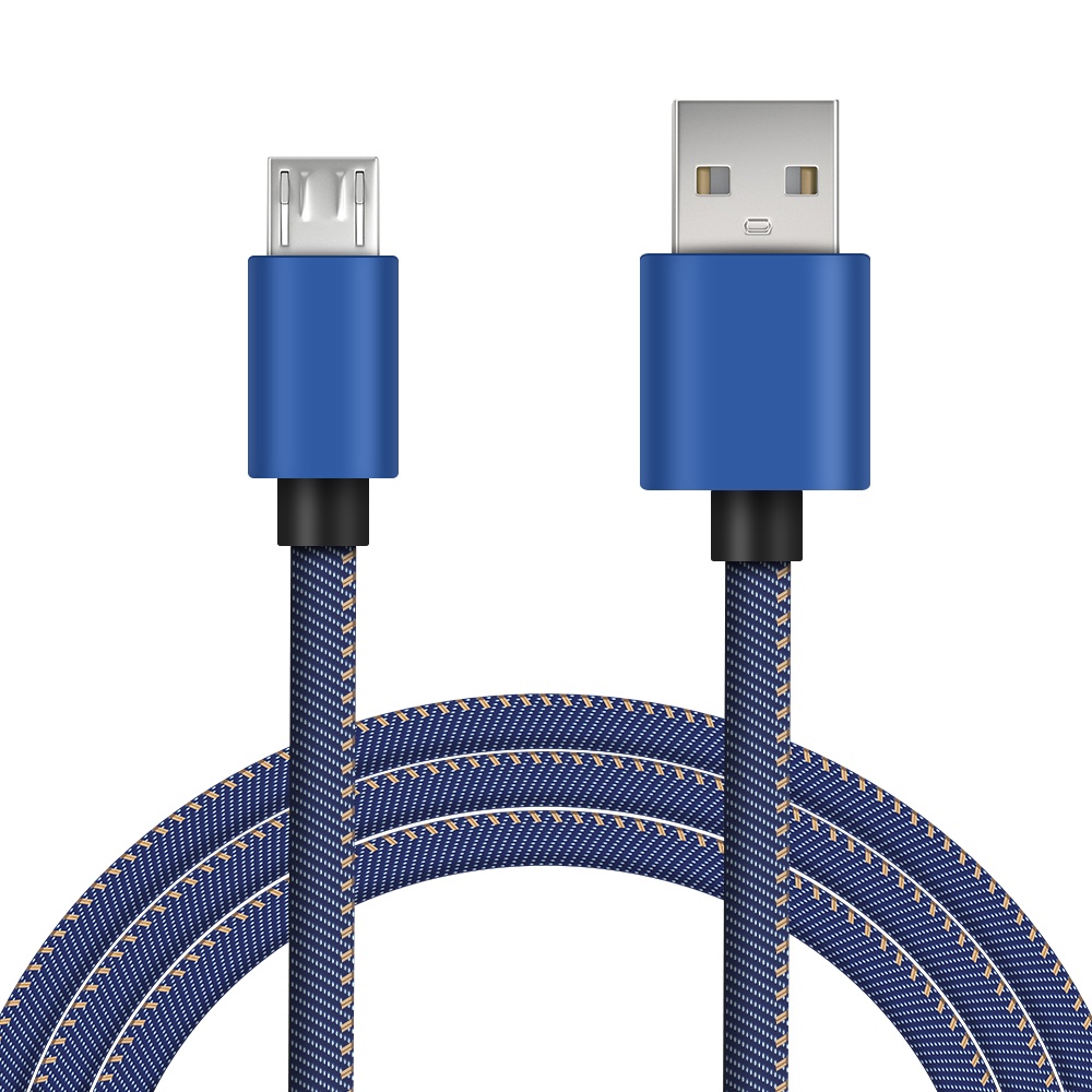 Micro USB Jeans Cable Fast Charging Data Charger For Samsung Xiaomi Redmi blue - Image 3