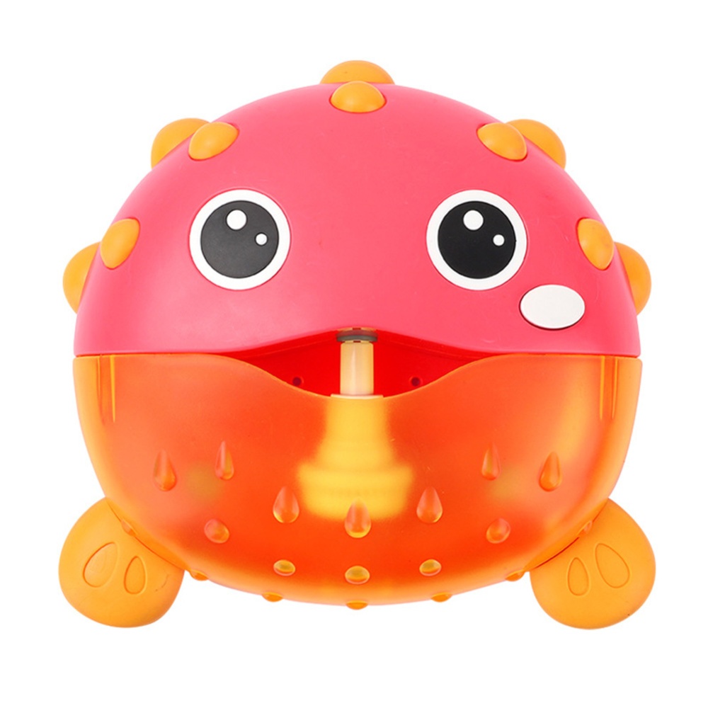 Puffer Fish Music Bubble Machine Built-in 12 Classic Songs Funnny Children Bath Toys Red - Image 3