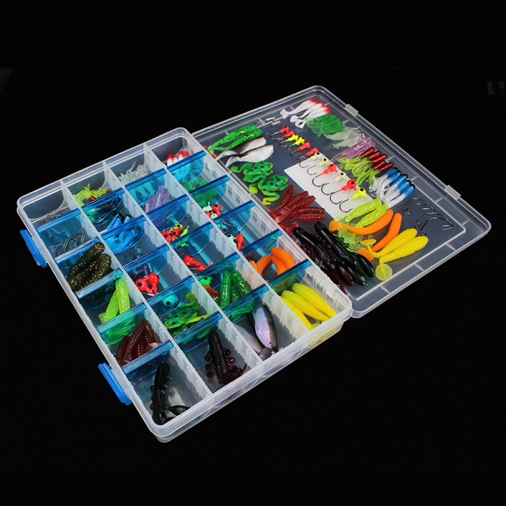 146 Pcs Soft Lure Set Sea Fishing Tackle Silicone Bait Worm Shrimp Carp Accessories pcs/set - Image 3