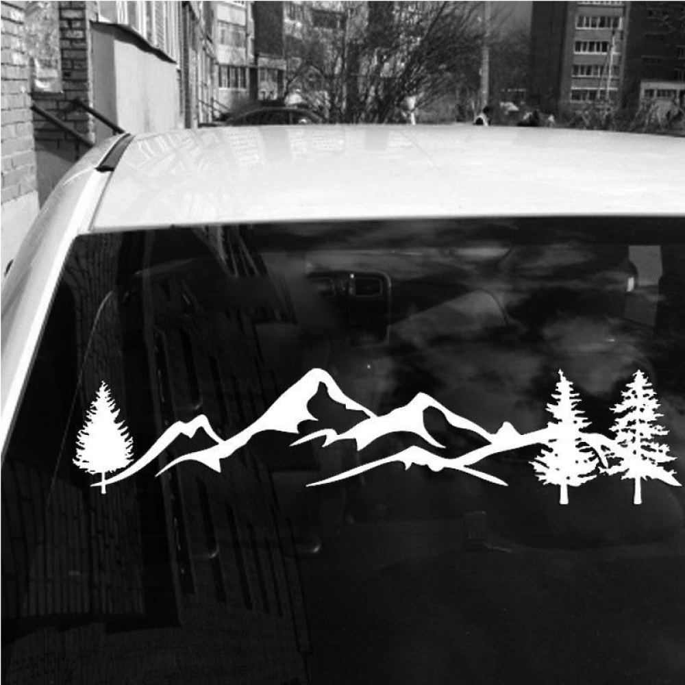 Car Rear Windshield Body Decal Fashion Mountain Forest Totem Reflective Styling Sticker black - Image 3