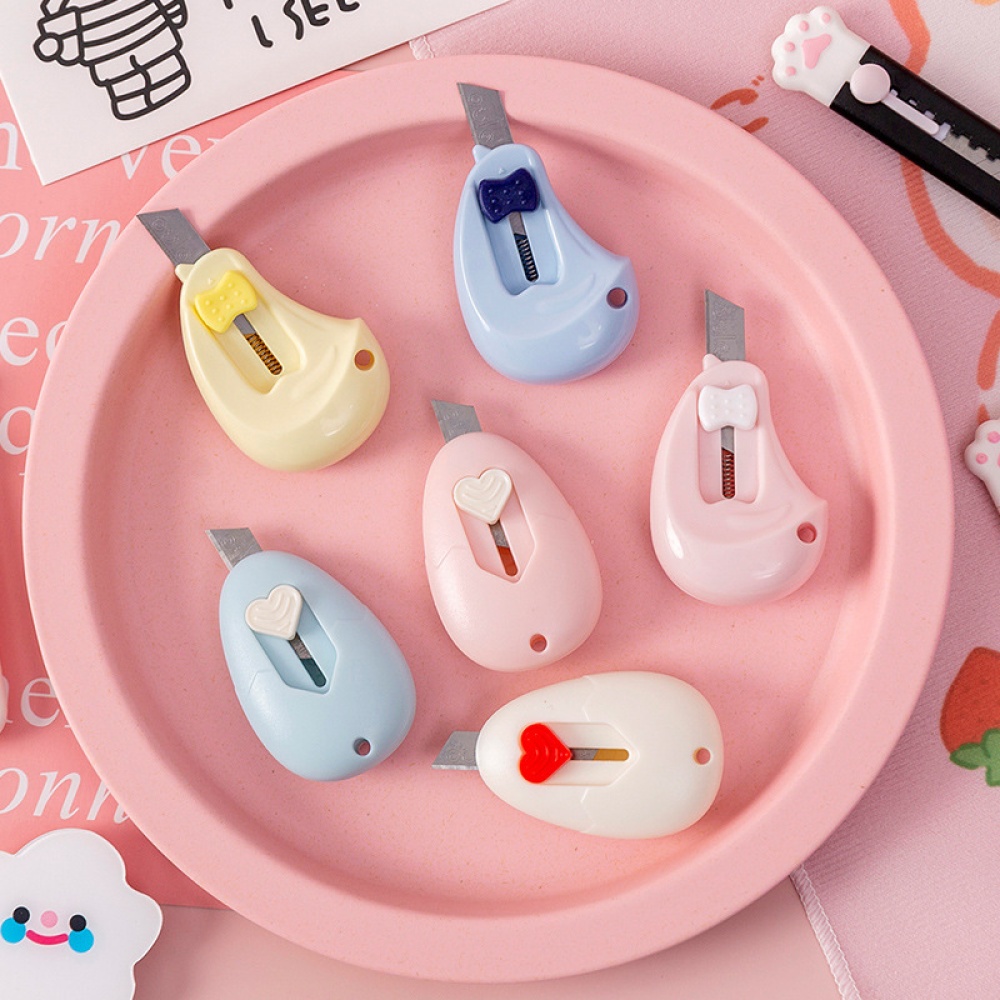 Mini Cartoon Utility Knife Creative Simple Portable Diy Hand-made Paper Cutter Letter Opener Pink-Egg - Image 2