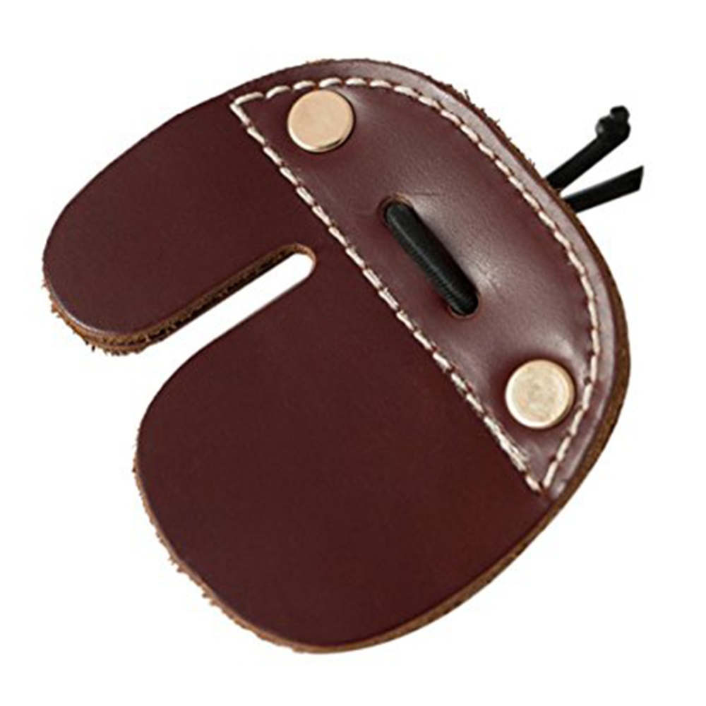 Bilayer Cow Leather Archery Finger Tab for Recurve Bows Hunting Protector brown - Image 3