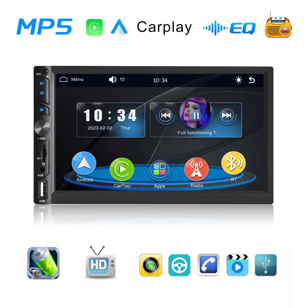 7-inch Dual Din Car Radio Universal Wireless Mp5 Player for Carplay with Microphone Standard - Image 3