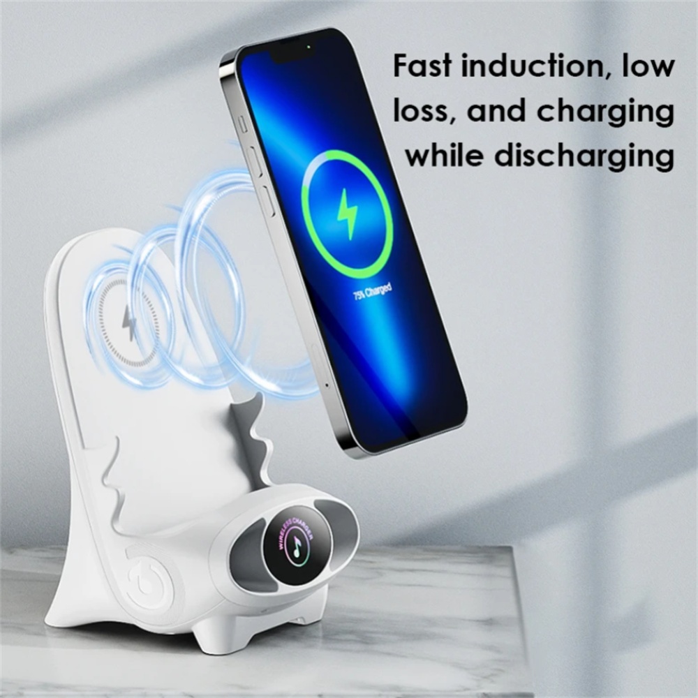 V8 Wireless Fast Charging Charger Stand Holder Unique Mini Chair Shape Ergonomic Mobile Phone Desktop Station pink - Image 2