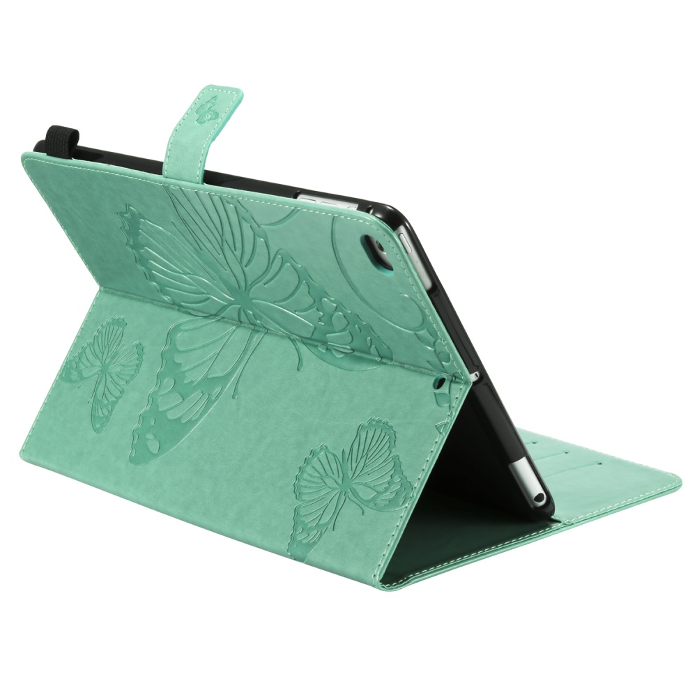 For iPad 5/6/air1/air2 9.7 Fashion Butterfly Embossed PU Leather Magnetic Closure Stand Case Auto Wake/Sleep Cover with Pen Slot Orange - Image 3