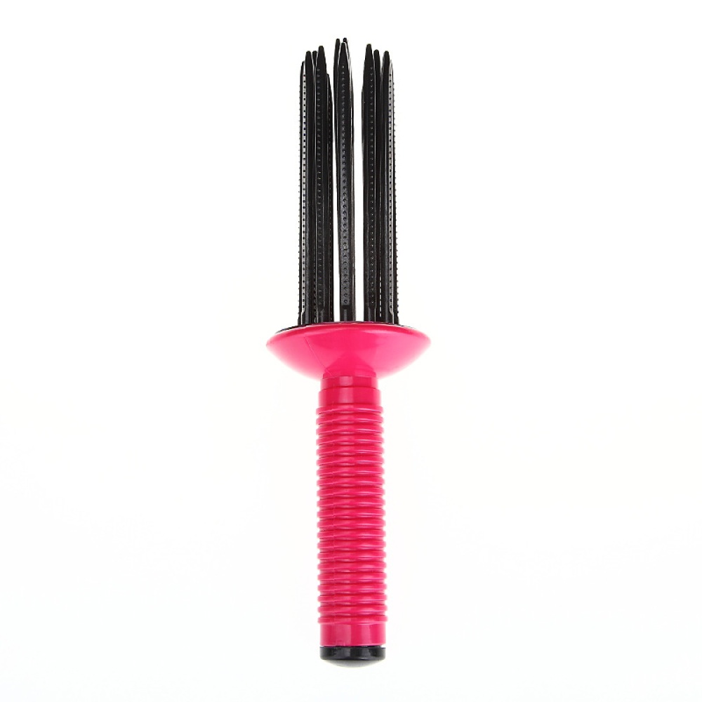 Round Hair Comb Brush Care Tool Curly Fluffy Hairdressing red - Image 3