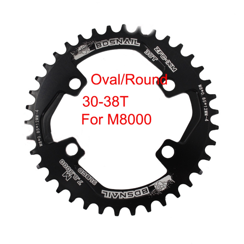 SNAIL Oval Bicycle 30T 32T 34T 36T 38T Special Plus and Minus Crankset Tooth plate Parts for M8000 black_34T round (M8000) - Image 3