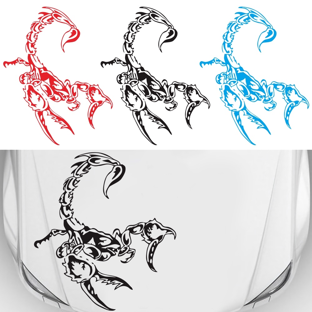 3D Car Scorpion Stickers Stylized Vinyl Decoration Accessories red - Image 3