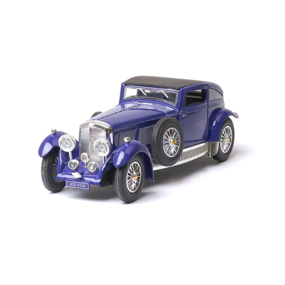 Antique Light Sound Pull Back Car Modeling Toy for Bentley 8L Collection(Box Packing) blue - Image 3