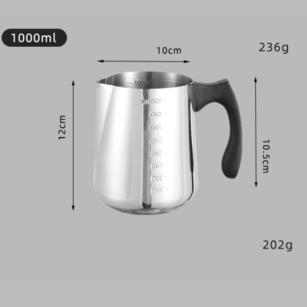 Milk Frother Cup 304 Stainless Steel Frothing Pitcher Coffee Cappuccino Latte Art Espresso Machine Accessories 1000ml - Image 3