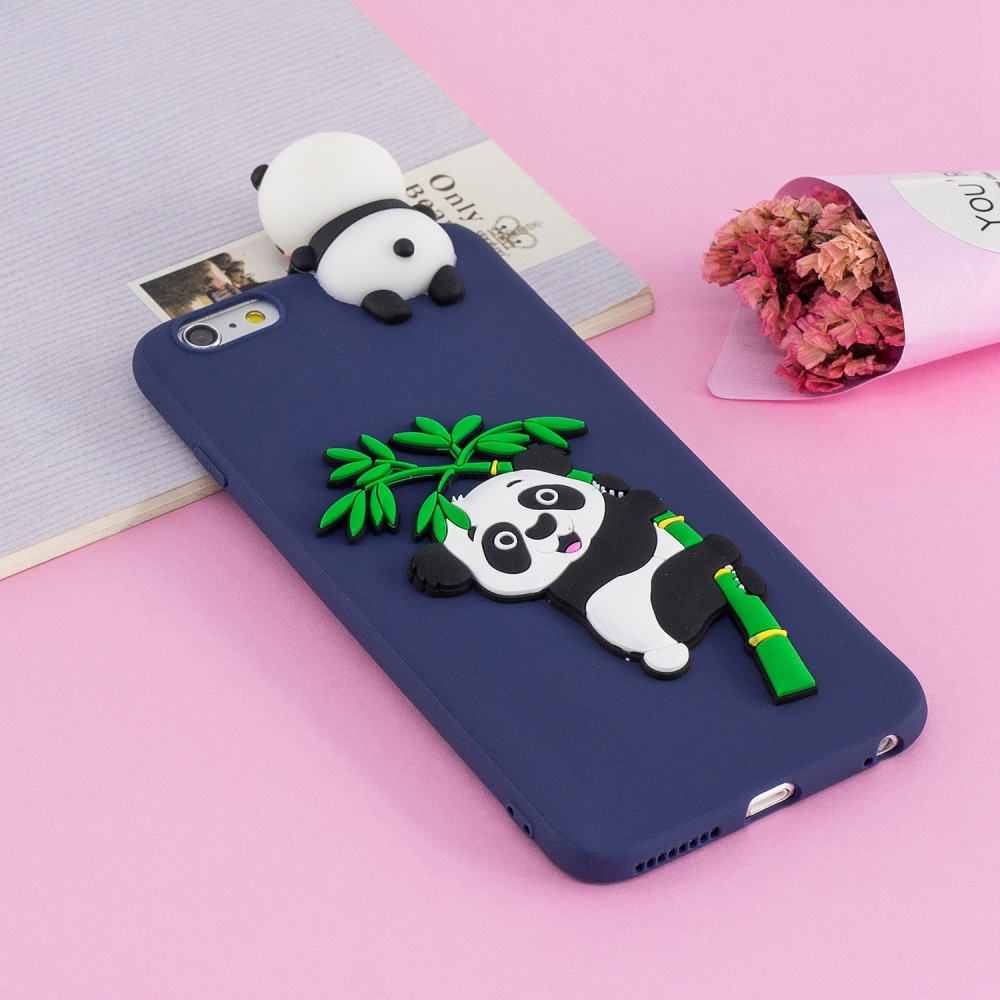 For iPhone 5/5S/SE/6/6S/6 Plus/6S Plus/7/8/7 Plus/8 Plus Phone Case 3D Cartoon Panda Bamboo Cellphone Back Shell Shockproof Smartphone Cover - Image 3