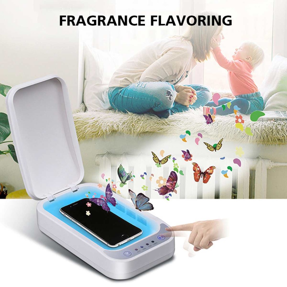 Plastic Mobile Phone Mask Watch Disinfection Box Rectangular Shaped Compact Size Portable white - Image 3