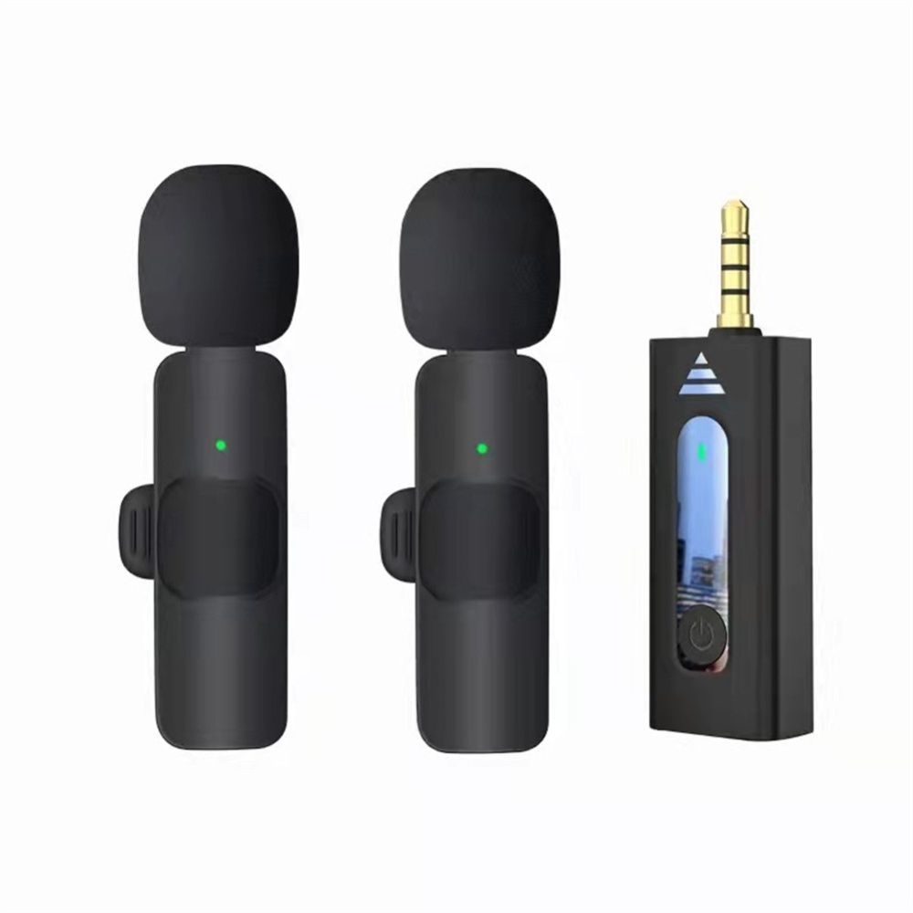 K35 Wireless Lavalier Microphone 3.5mm Round Jack Automatic Noise Reduction Lapel Mic For Camera Recording black 1 to 2 - Image 2