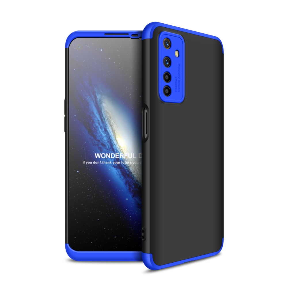 For OPPO Realme 6 Mobile Phone Cover 360 Degree Full Protection Case Blue black blue - Image 3