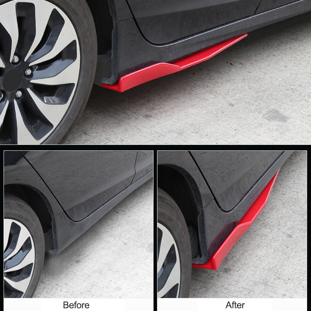 1 Pair Universal Car Side Skirt Splitters Winglet Wings Bumper Body Skirts Carbon fiber color - Image 2