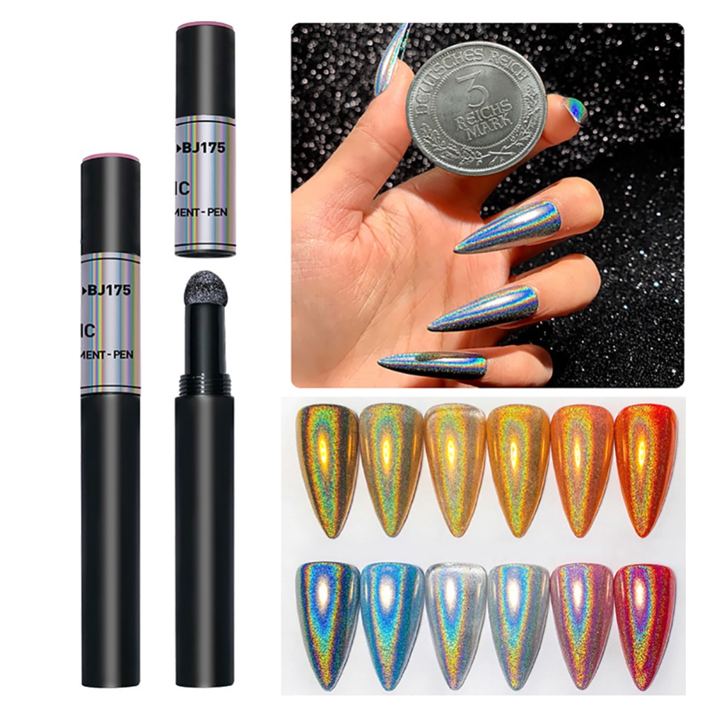 Solid Powder Air Cushion Magic Pen Nail Art Mirror Effect Phantom Nails Manicure Tools Aurora Mirror-04# - Image 2