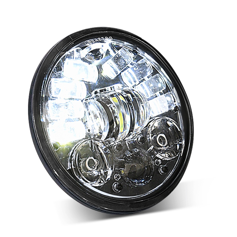 Motorcycle Led Drl Halo Headlight Aluminum Alloy 5.75-inch As shown - Image 3