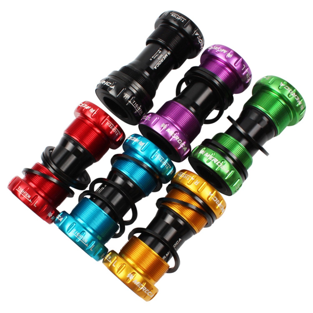 Mountain Bike Colorful Bottom Bracket Axle Integrated Hollow BB Bicycle Threaded Screw-in Center purple - Image 2