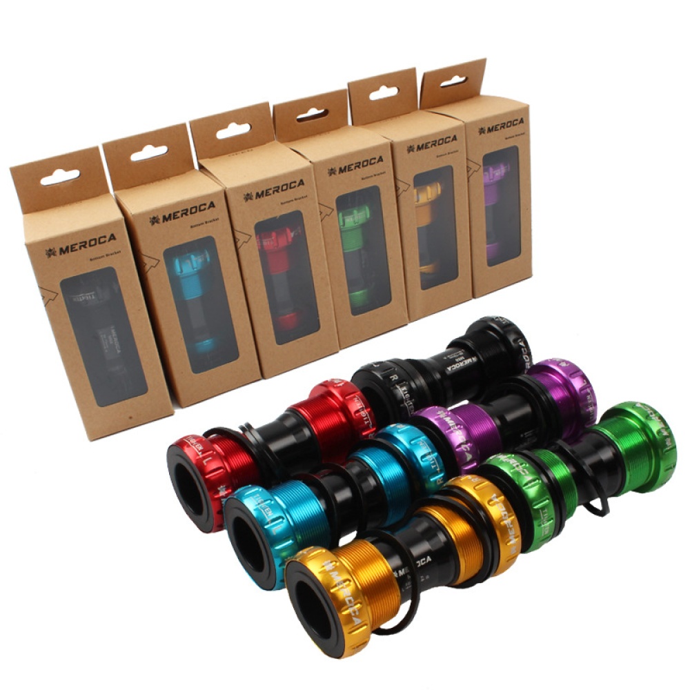 Mountain Bike Colorful Bottom Bracket Axle Integrated Hollow BB Bicycle Threaded Screw-in Center purple - Image 3