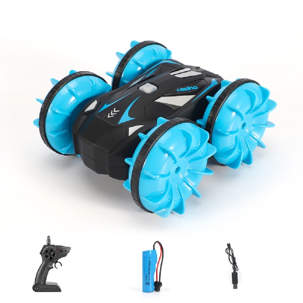 D878 1:20 2.4G RC Stunt Car Land Water Double Side Remote Control Vehicle Toy blue - Image 3