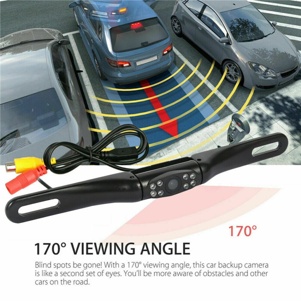 Car Rear View Reversing Parking Camera With 170 Degree Width NTSC PAL CVBS Output 8-led Waterproof Night Vision For General Trucks Black - Image 2