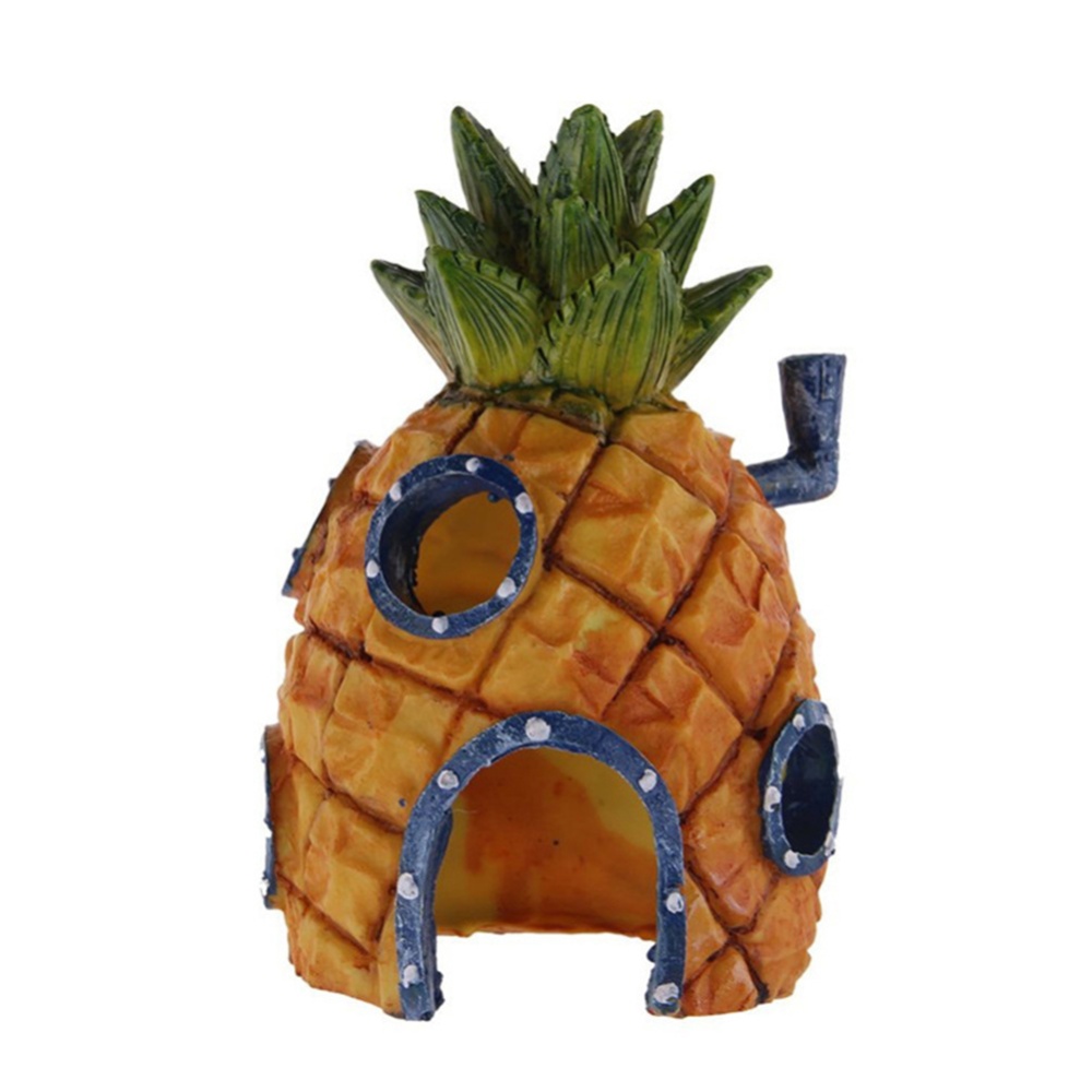 Aquarium Decoration Cartoon Pineapple House Kids Gift Fish Tank Decor Simulation Resin Ornament - Image 3