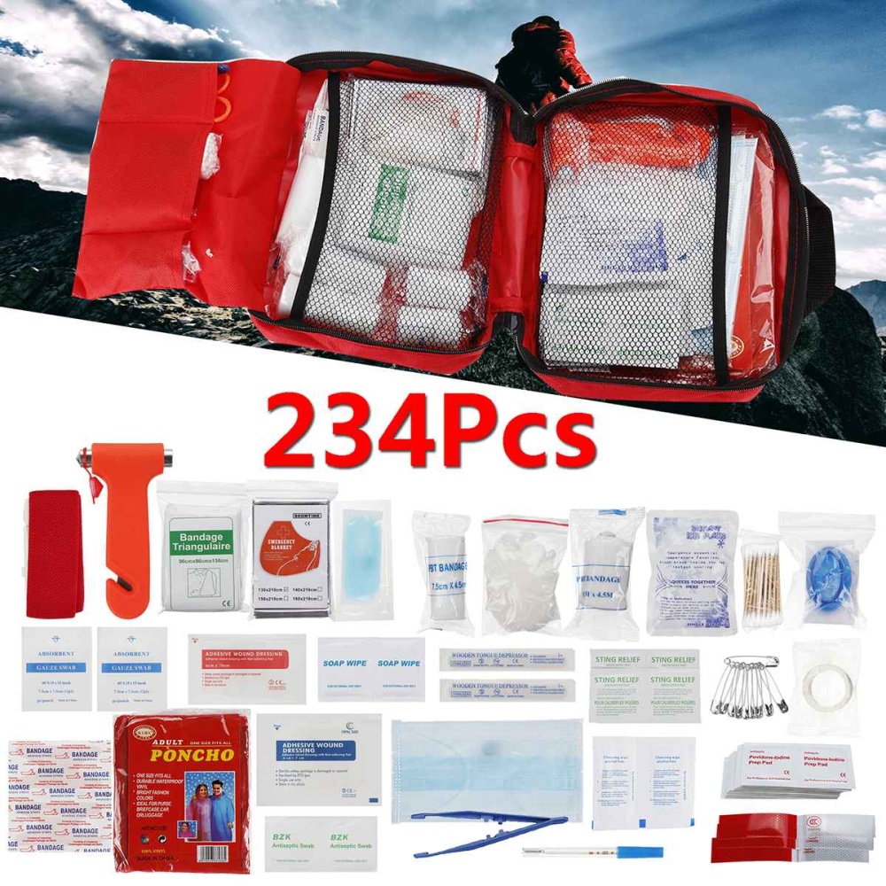 234Pcs/Set SOS Emergency Camping Survival Equipment Small First Aid Kit Portable Travel Medicine Bag As shown - Image 2