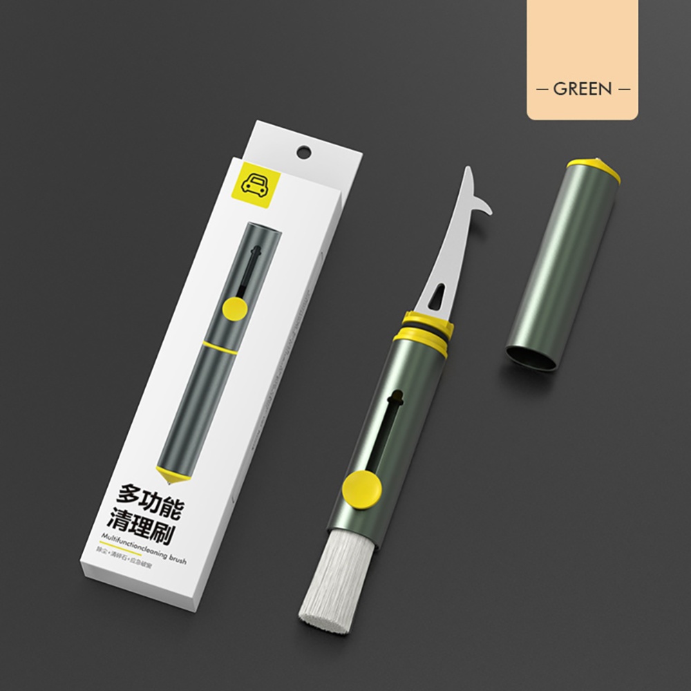 Car Air Conditioner Cleaning Brush Window Breaker Safety Hammer Interior Tool Dark Green