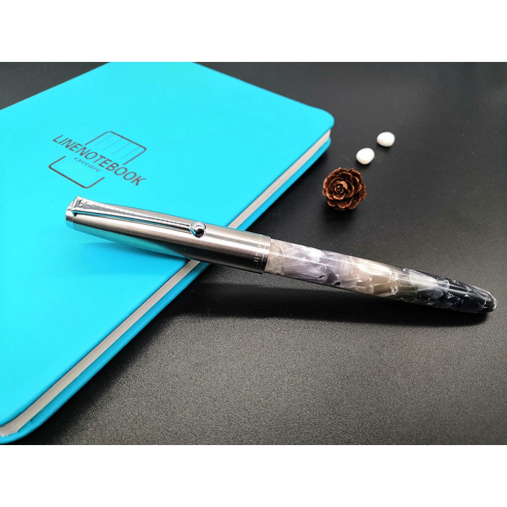 Acrylic Pen Classic Translucent Business Signature Student for School Office Smoke gray acrylic_Dark tip 0.38MM - Image 3