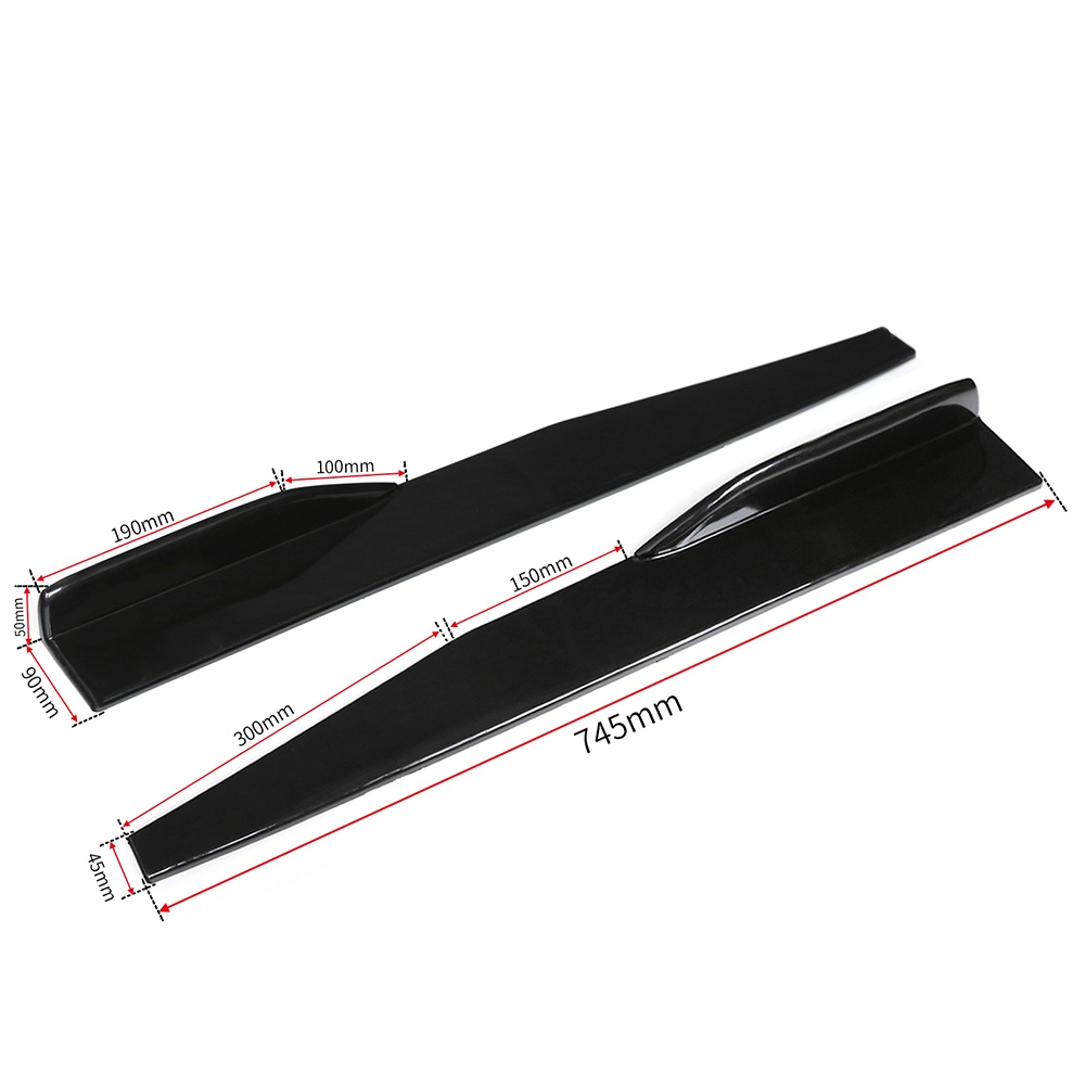 1 Pair Universal Car Side Skirt Splitters Winglet Wings Bumper Body Skirts Carbon fiber color - Image 3