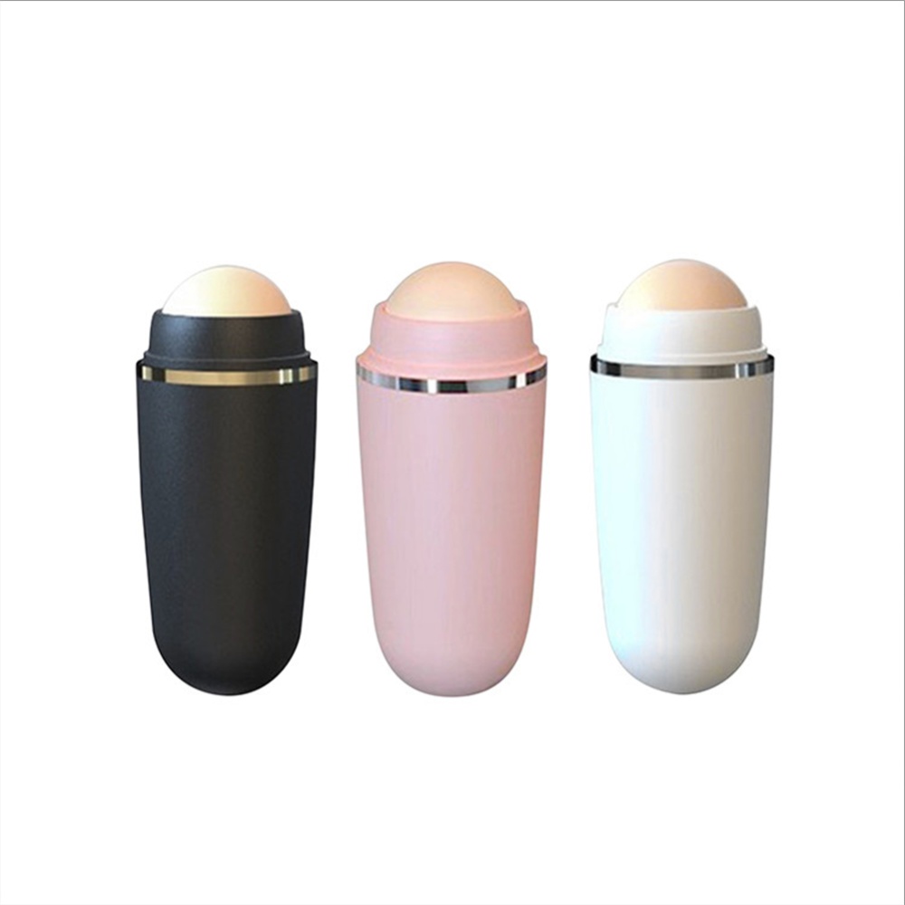 Portable Reusable Oil Absorbing Volcanic Roller Oil-resistant Face Mini Facial Cleanser Tool For Skin Massage Perfect Gift black - Image 3