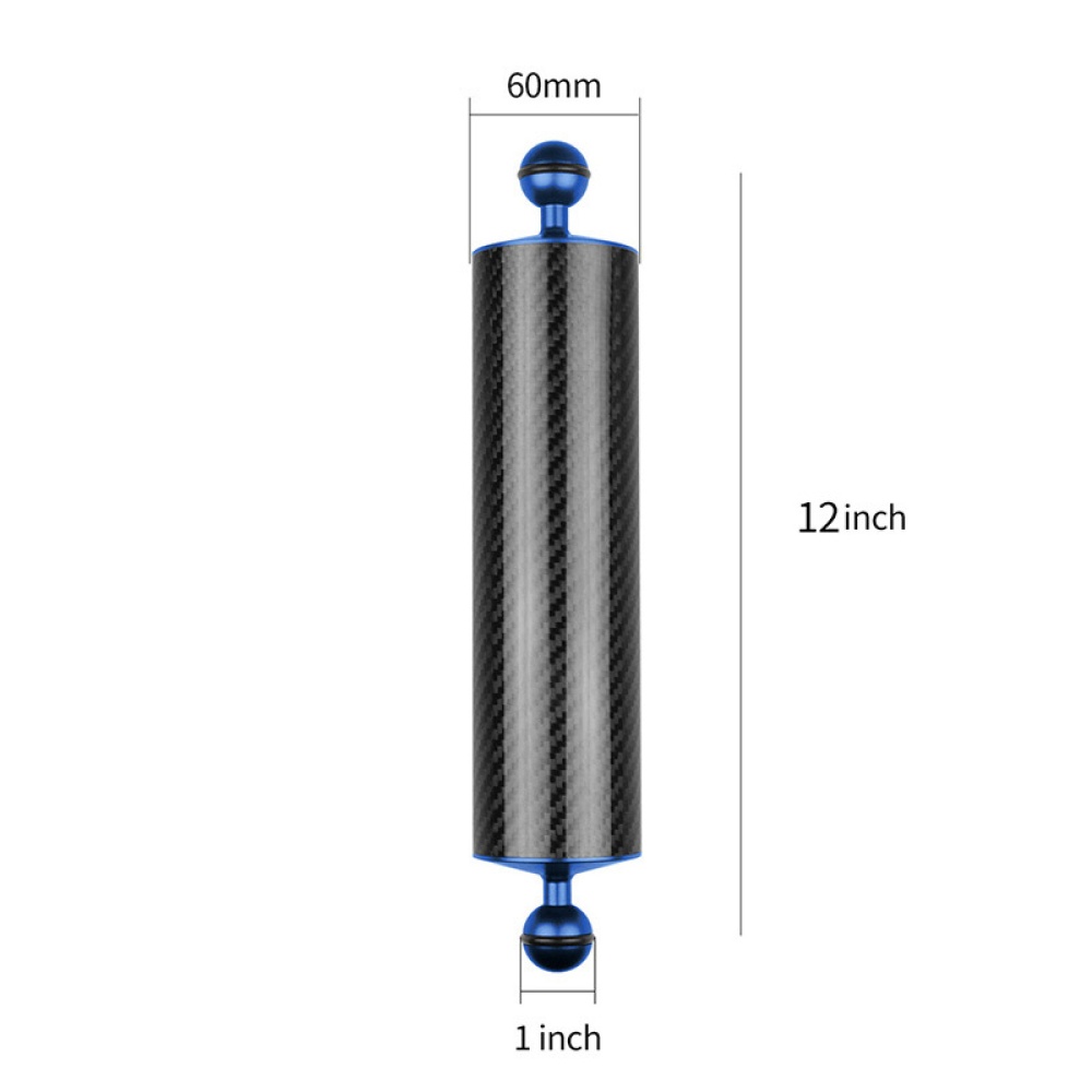 5/8/10/12 Inch Carbon Fiber Float Buoyancy Aquatic Arm Dual Ball Floating Diving Camera Underwater Tray blue - Image 2