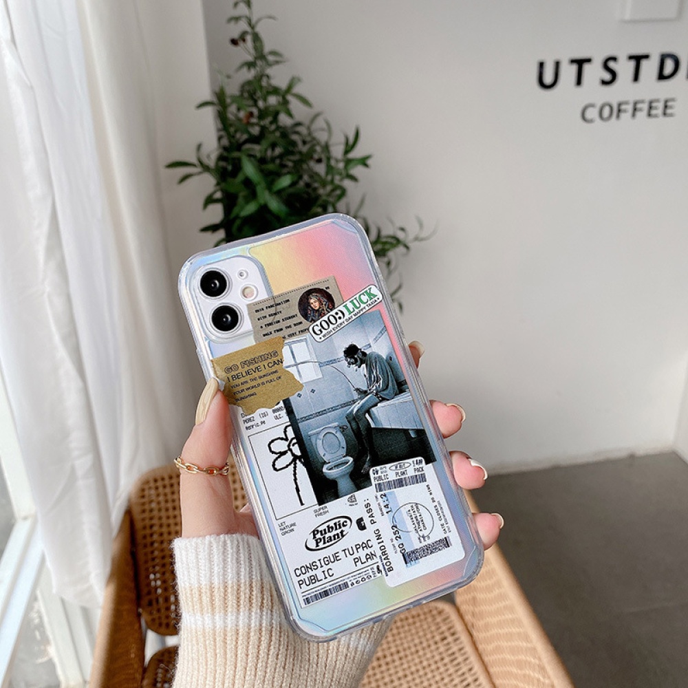 Phone Case Suitable for Iphone11 Fashionable Men Colorful Painting 2-tone Protective iphone11 - Image 3