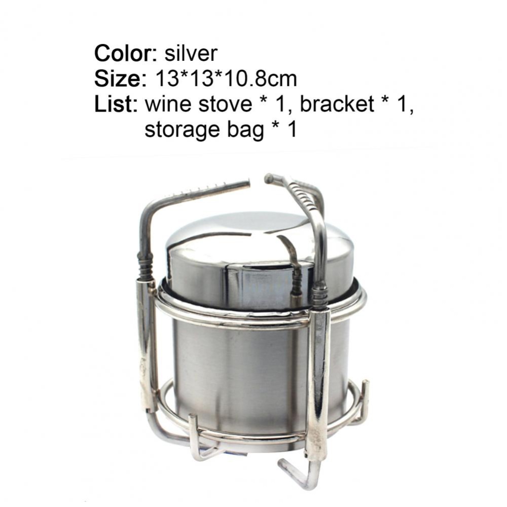 Camping Picnic Stove Stainless Steel Outdoor Alcohol Portable Liquid Burner Furnace Hot Pot Cooker true color - Image 2