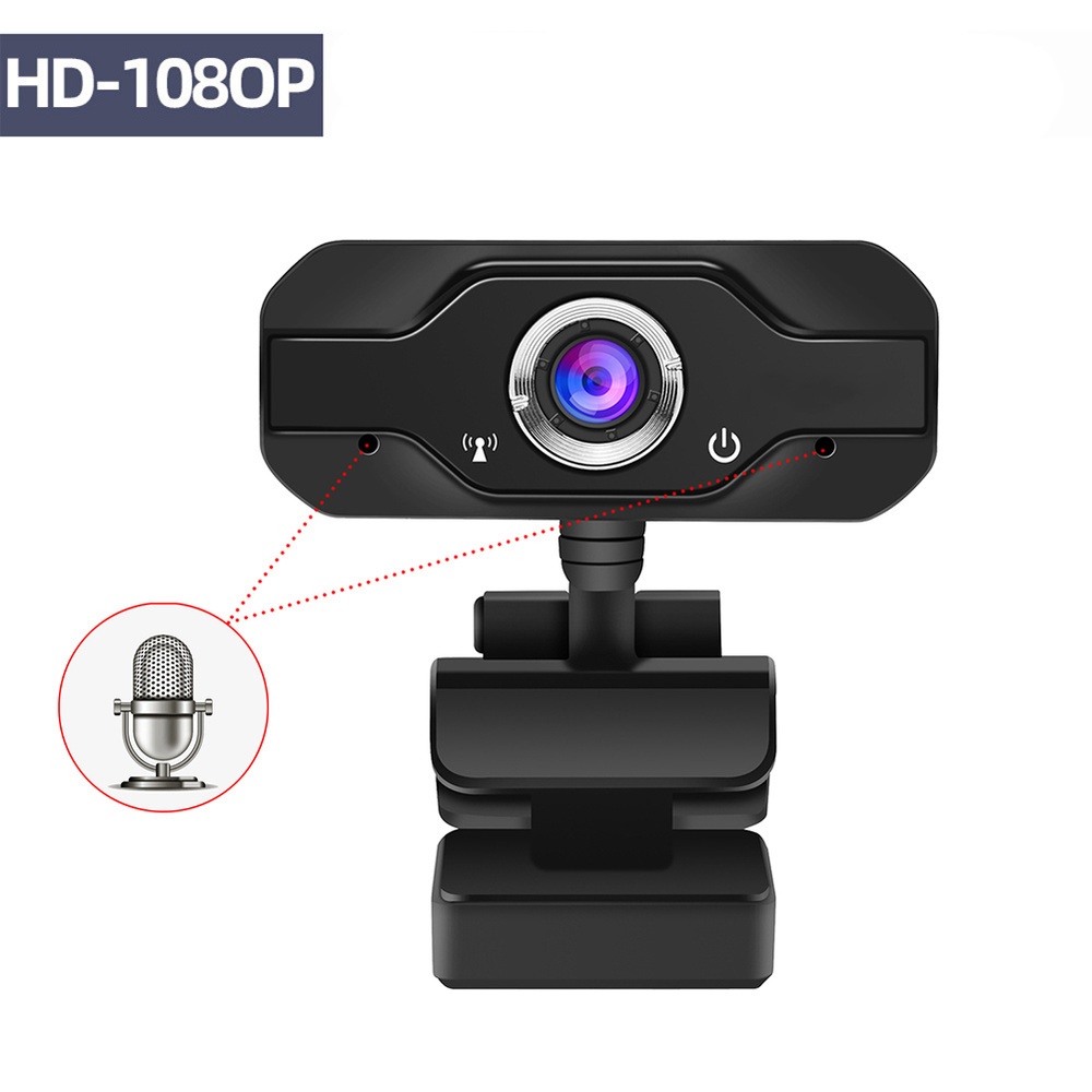 HD Webcam with Microphone Auto White Balance Web Camera for Desktop Laptops black - Image 2