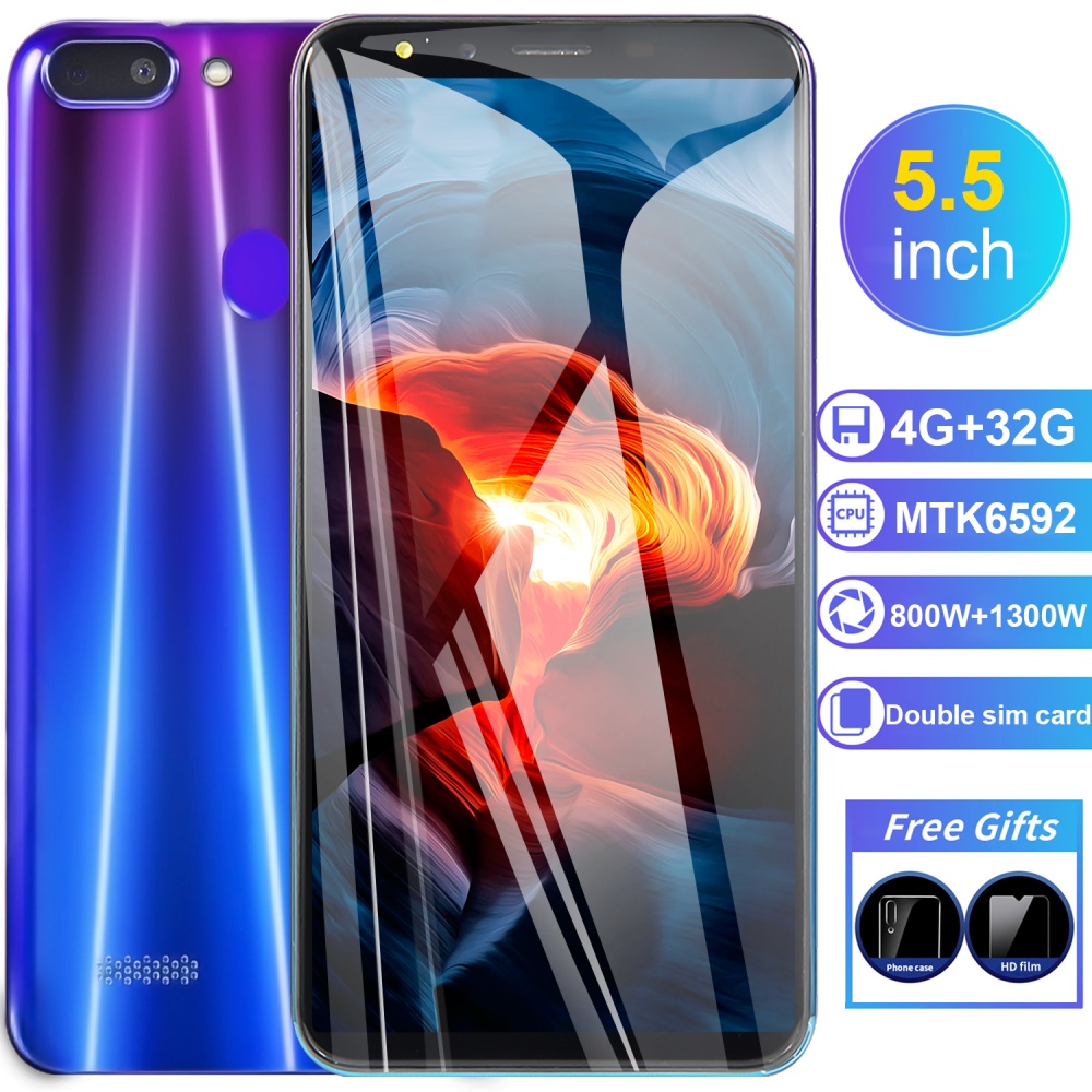 5.5-inch HD Screen R15 Plus Ultra-thin Dual Card Face ID Smartphone Red - Image 3