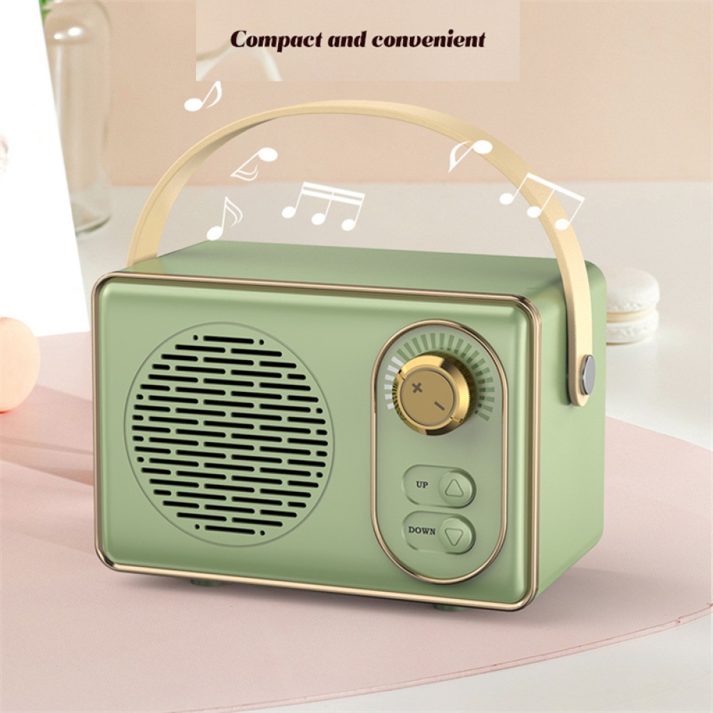 Mini Retro Bluetooth Speaker Wireless Fm Radio Portable Usb Music Player
