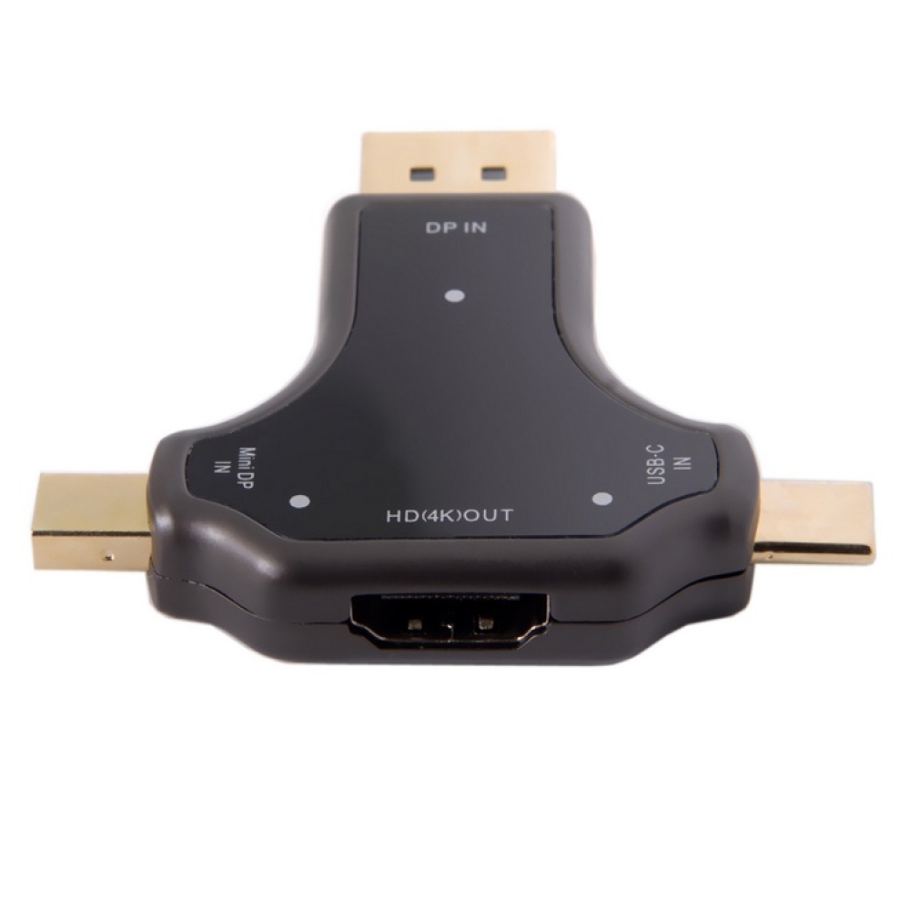 Multi Function Converter USB3.1 type-c/DP/MINI DP to HDMI Three-in-one Adapter black - Image 3