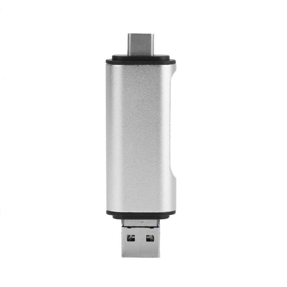 5-in-1 Type C OTG Card Reader With USB Female Interface for PC 3.0 Read TF Memory Silver - Image 2