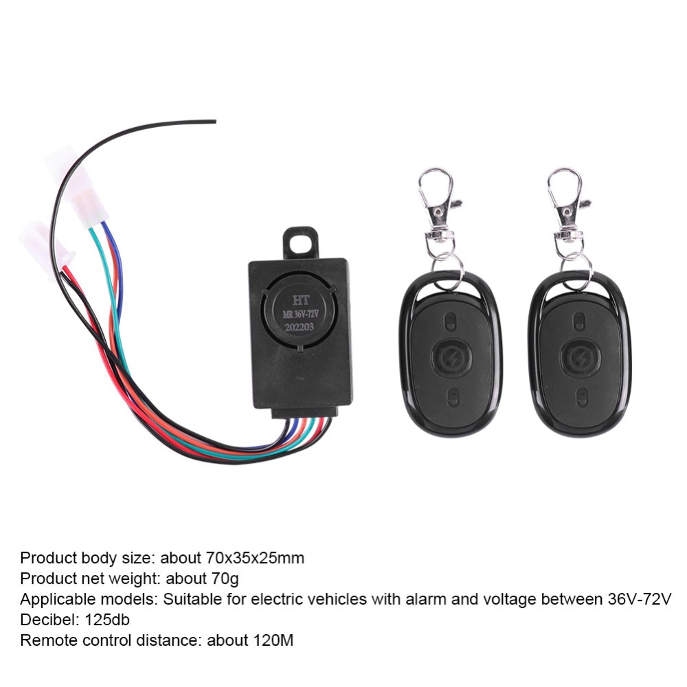 36-72v 125db E-bike Anti-theft Device Anti Lost Electric Scooter Bicycle Remote Control Detector Alarm A - Image 3