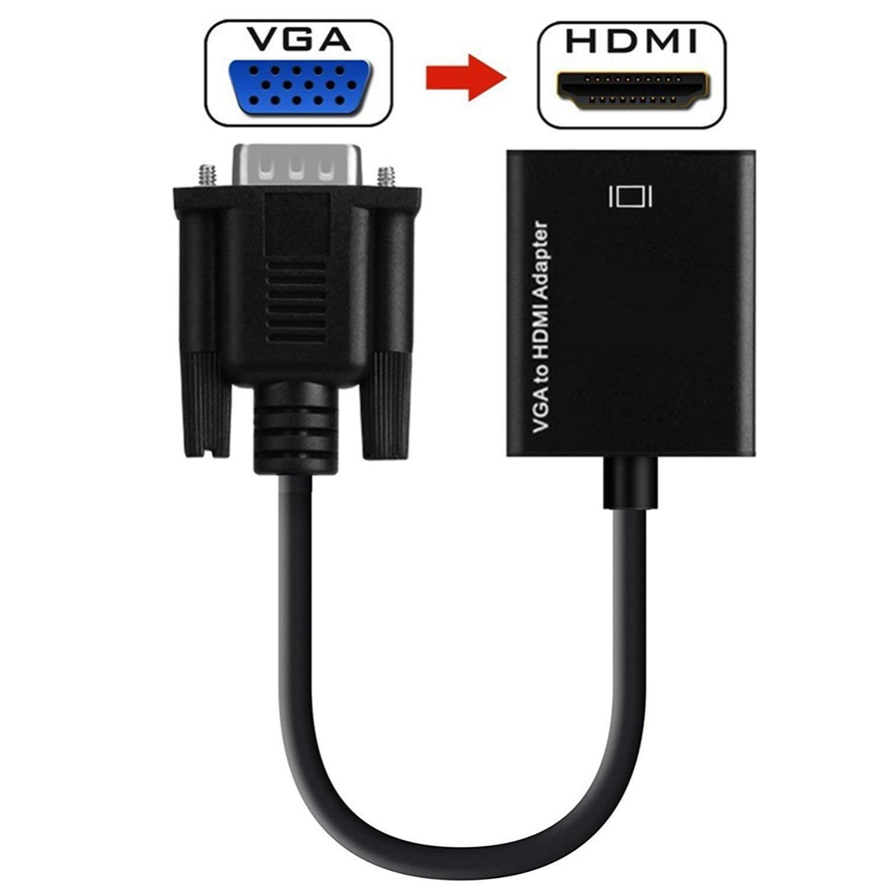 VGA to HDMI Adapter 1080P HD Audio TV AV HDTV Video Cable with black - Image 2