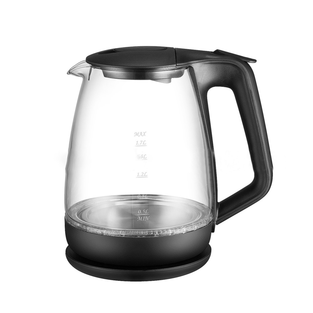 1.7L Stainless Steel Glass Electric Water Kettle Fast Heating Auto Shut-Off Boil-Dry Protection black - Image 2