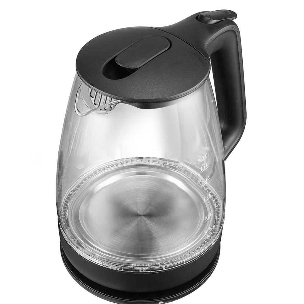 1.7L Stainless Steel Glass Electric Water Kettle Fast Heating Auto Shut-Off Boil-Dry Protection black - Image 3