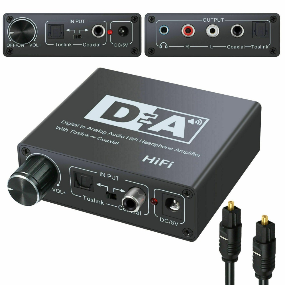 Digital to Analog R/L Audio Converter Plug and Play Stable Adaptor Convenient for Home Use black - Image 3