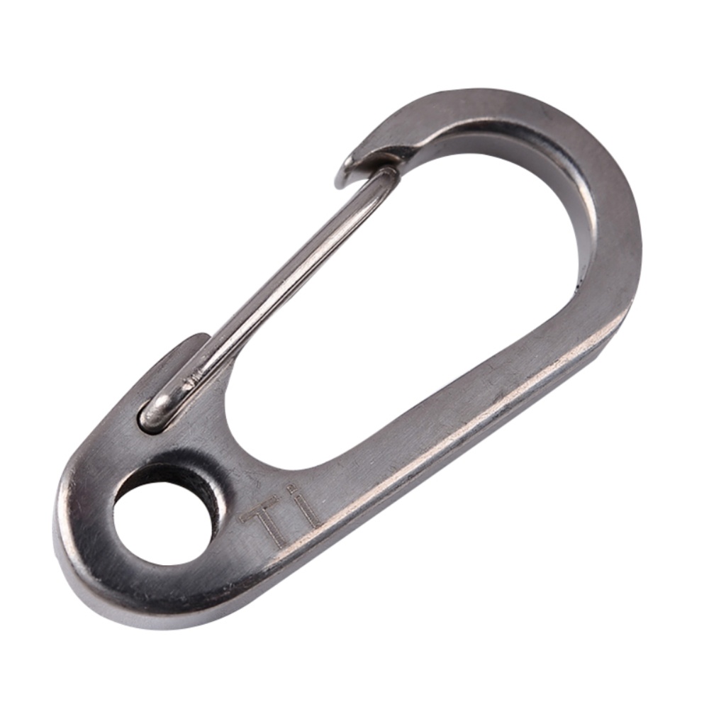 Titanium Alloy Quick-hang Buckle Key Chain Carabiner Flashlight Clip Outdoor Equipment Color titanium_Titanium alloy - Image 2