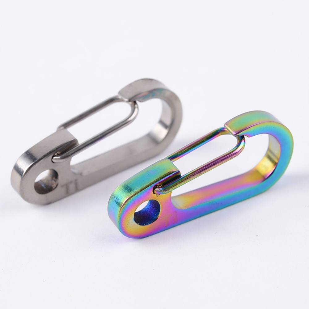 Titanium Alloy Quick-hang Buckle Key Chain Carabiner Flashlight Clip Outdoor Equipment Color titanium_Titanium alloy - Image 3