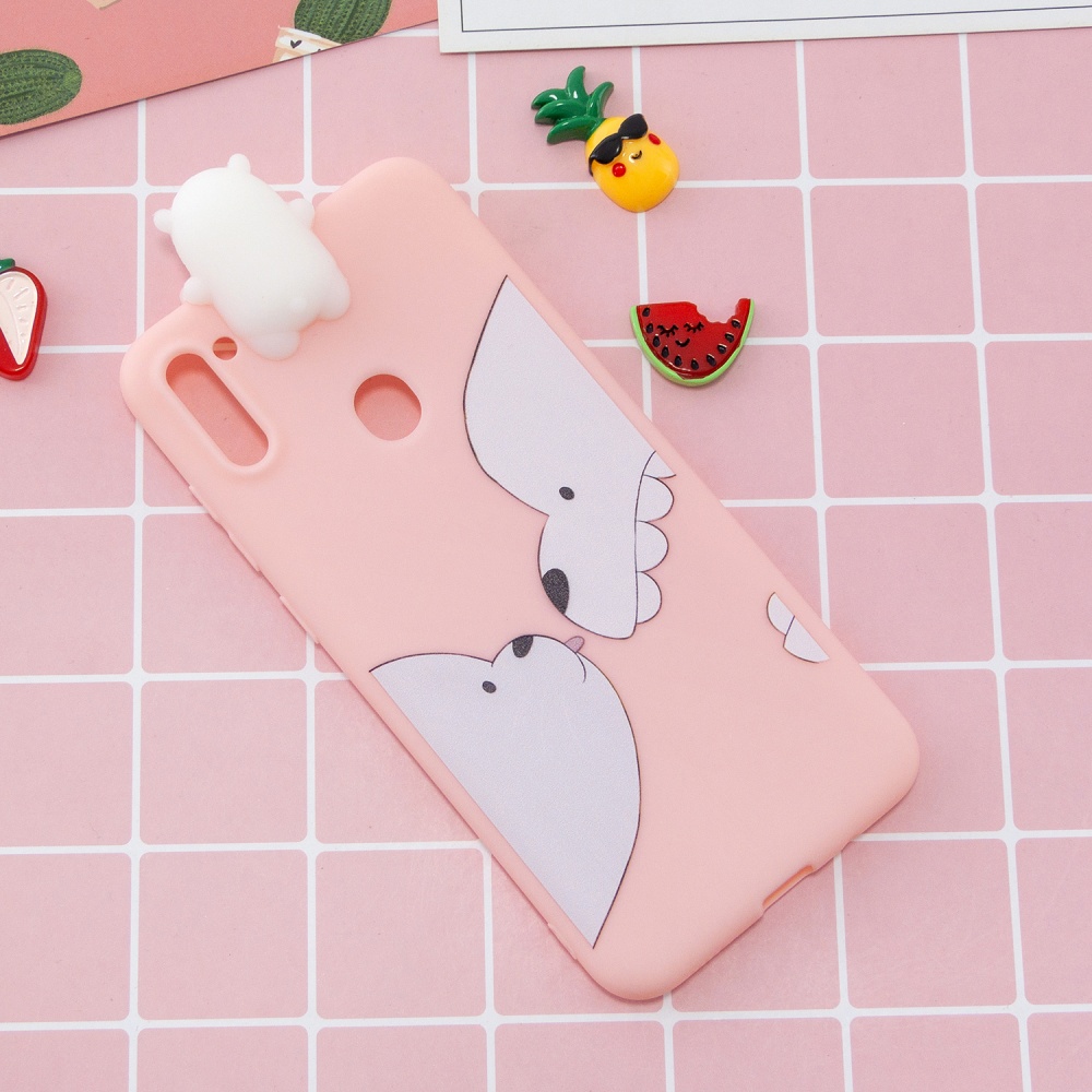 For Samsung A11 TPU Back Cover 3D Cartoon Painting Soft Mobile Phone Case Shell Big white bear - Image 3