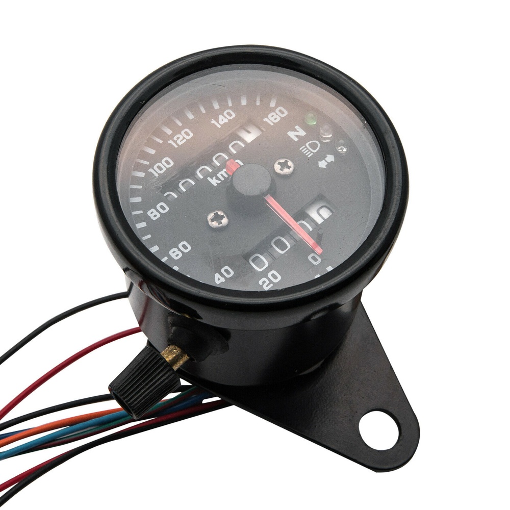 Motorcycle Odometer Speedometer Tachometer Speedo Meter LED For Honda Cafe Racer black - Image 2